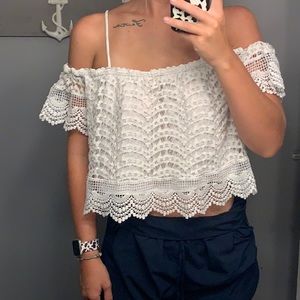 Lace country chic top